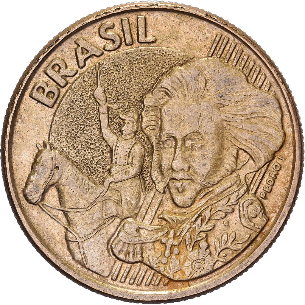 Brasil, 10 Centavos, 2005, Bronce chapado en acero, MBC, KM:649.2
