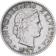 Switzerland, 20 Rappen, 1947, Bern, Copper-nickel, AU(50-53), KM:29a