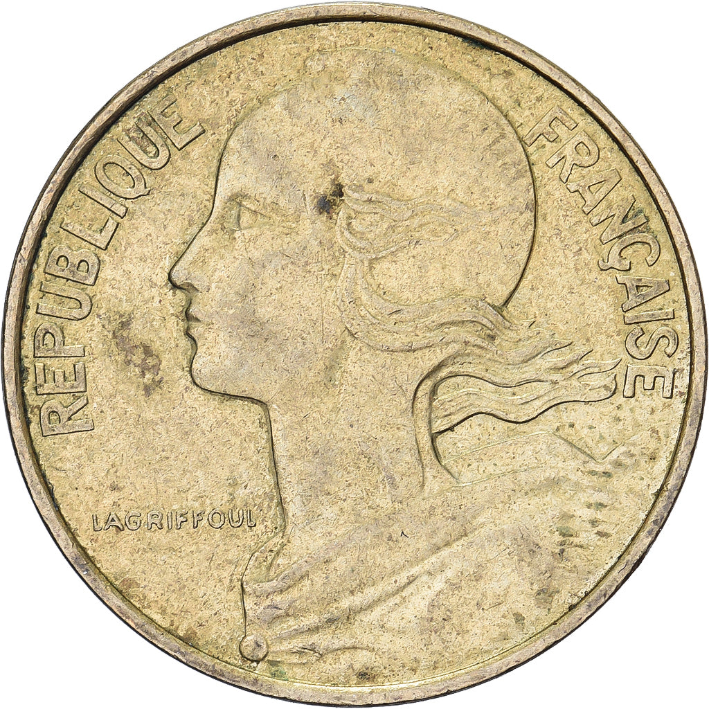 Francja, 10 Centimes, Marianne, 1986, Paris, Aluminium-Brąz, EF(40-45)