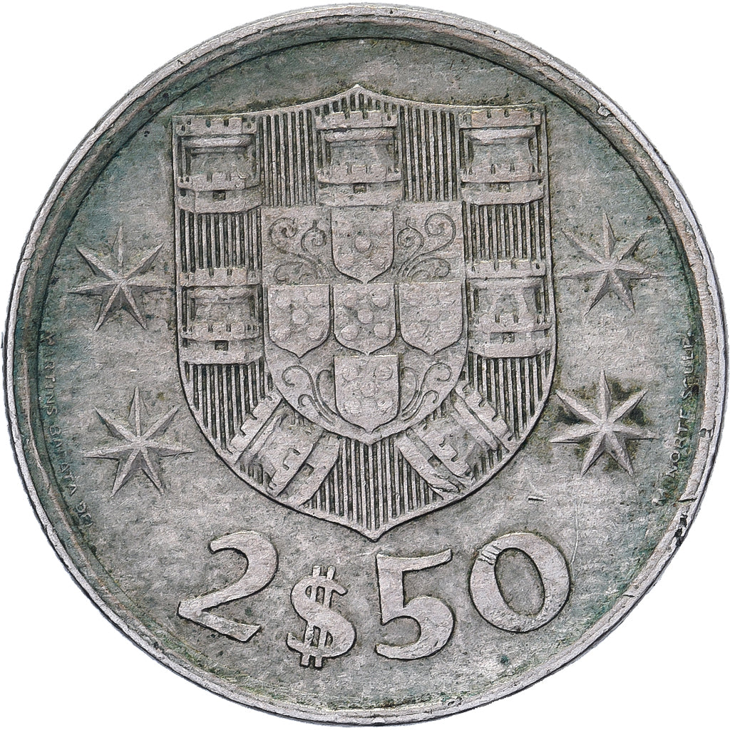 Portugal, 2-1/2 Escudos, 1980, Kupfer-Nickel, SS, KM:590