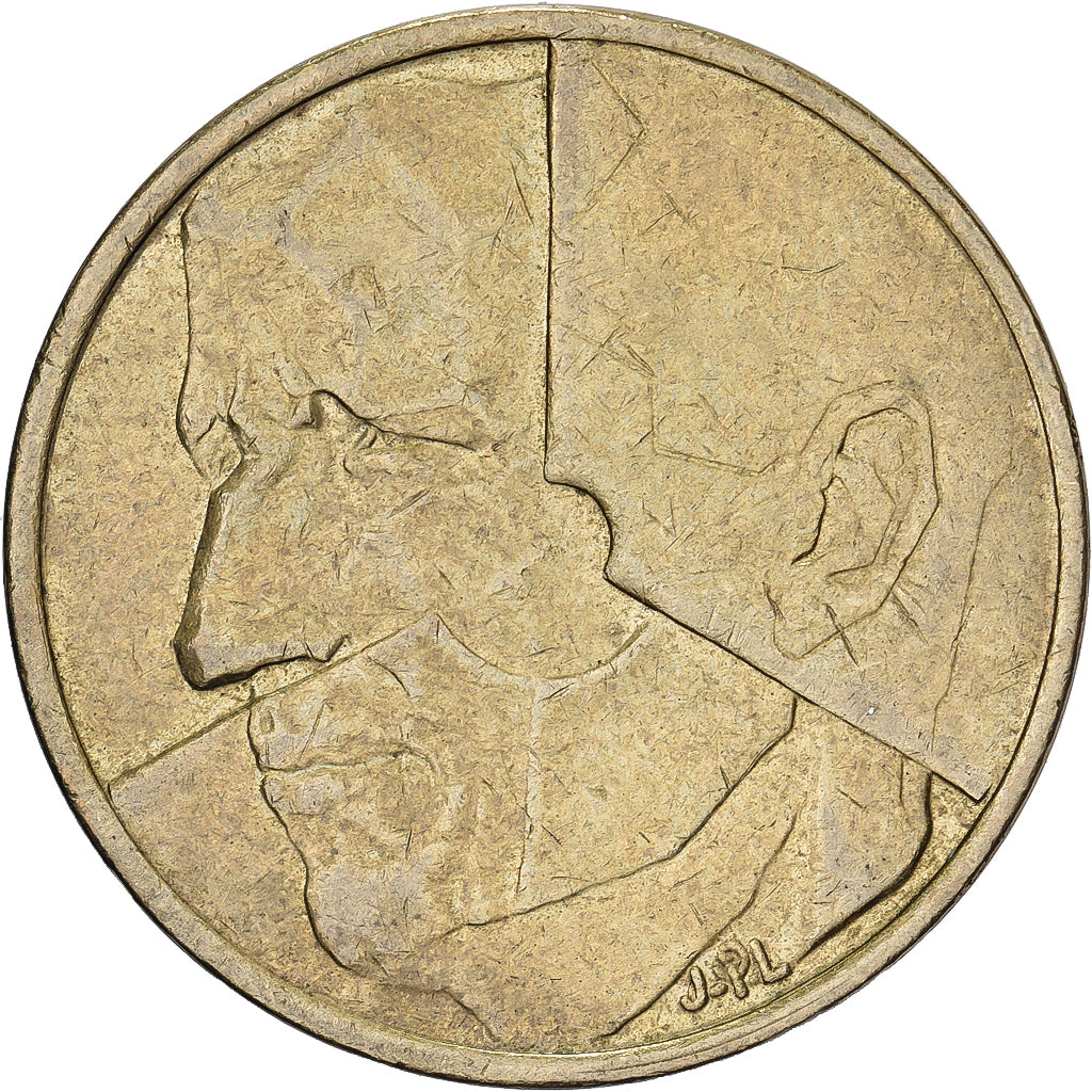 België, 5 Francs, 5 Frank, 1986, Brass Or Aluminum-Bronze, FR+, KM:163