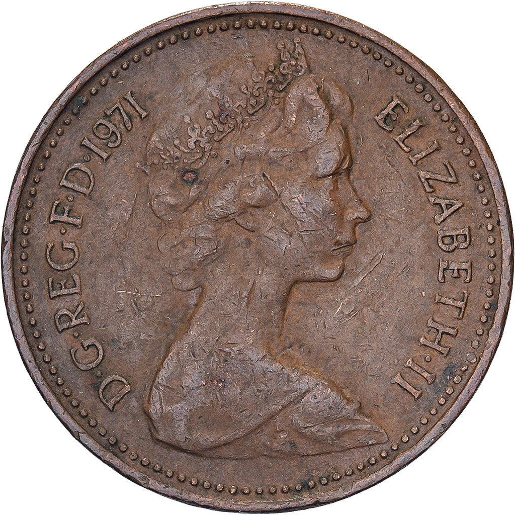 Großbritannien, Elizabeth II, New Penny, 1971, Llantrisant, Bronze, SS