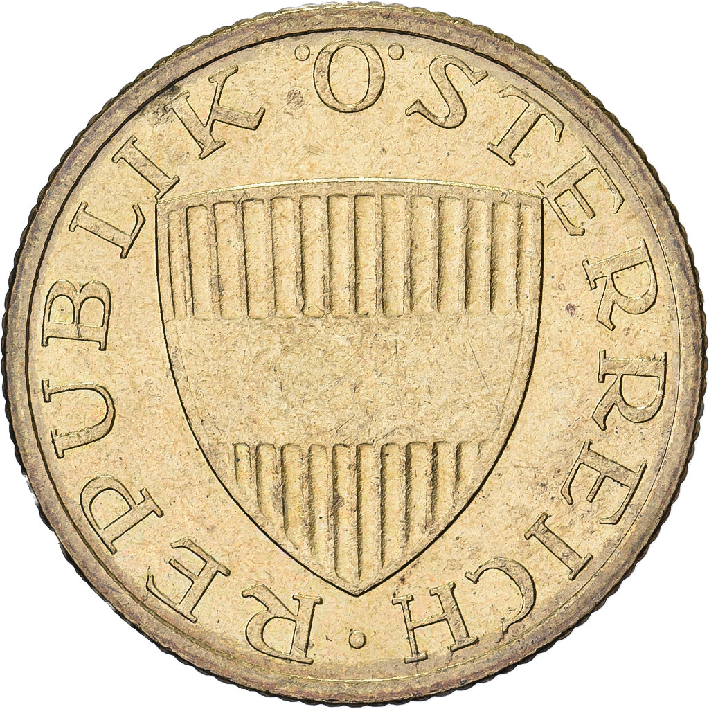 Austria, 50 Groschen, 1997, Aluminium-Brąz, AU(50-53), KM:2885