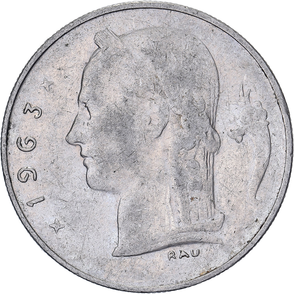 Belgio, Franc, 1963, Rame-nichel, MB, KM:143.1