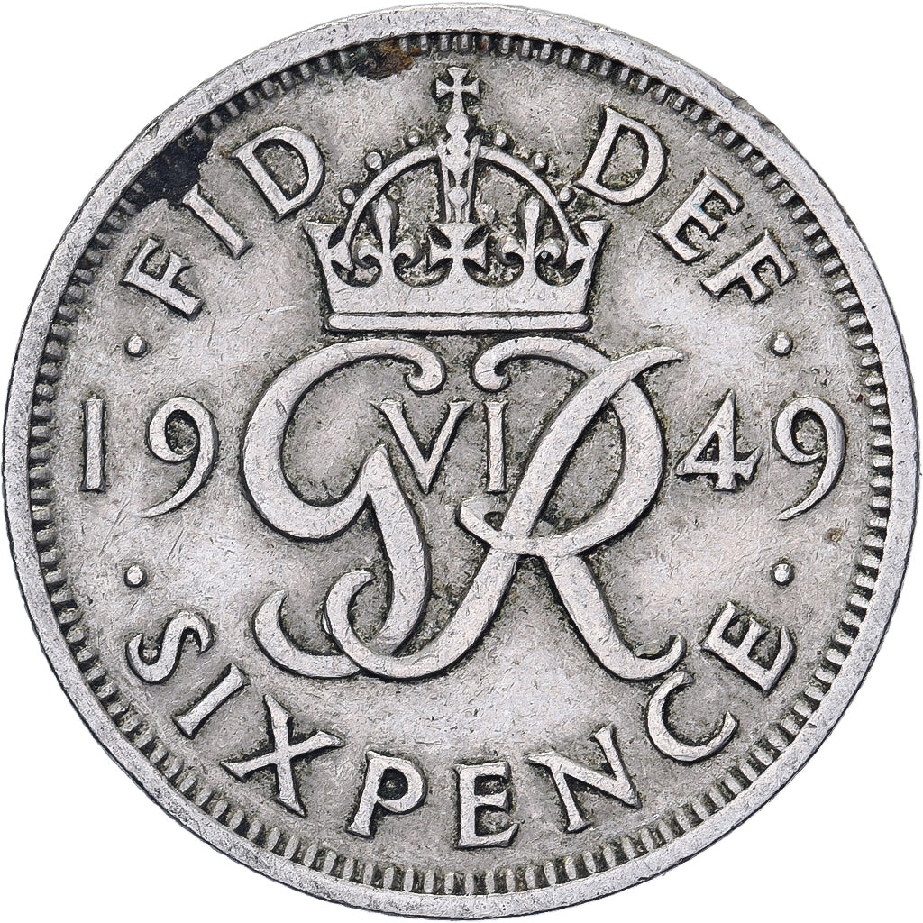 Grande-Bretagne, George VI, 6 Pence, 1949, Cupro-nickel, TB+, KM:875