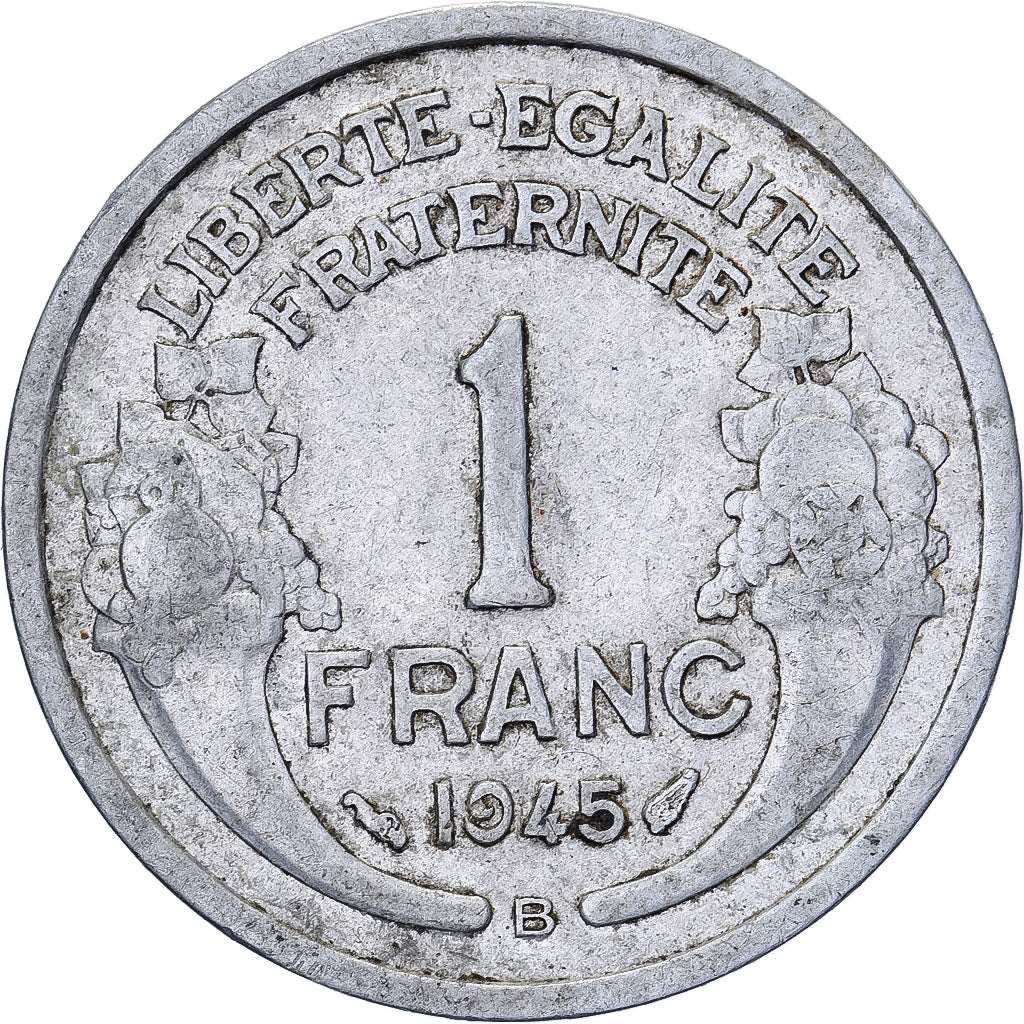 Francia, Franc, Morlon, 1945, Beaumont - Le Roger, Alluminio, BB, Gadoury:473a