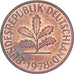 Federal Republic of Germany, 2 Pfennig, 1978, Munich, Copper Plated Steel