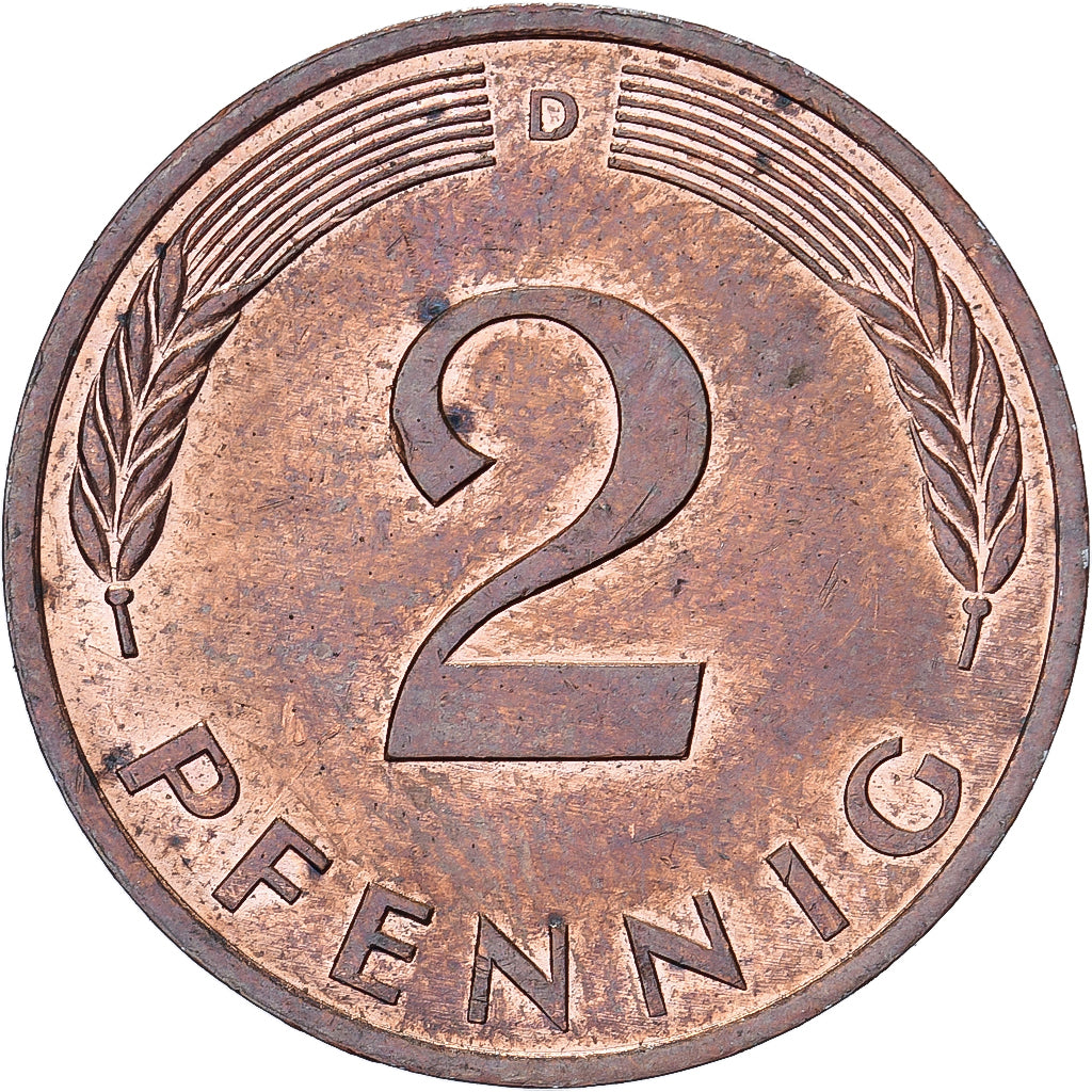 Federal Republic of Germany, 2 Pfennig, 1978, Munich, Copper Plated Steel