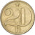 Czechoslovakia, 20 Haleru, 1976, Nickel-brass, EF(40-45), KM:74