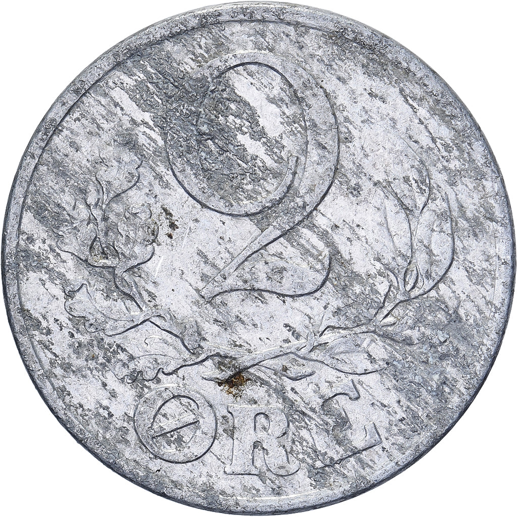 Dinamarca, Christian X, 2 Öre, 1941, Copenhagen, Alumínio, F(12-15), KM:833