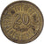 Tunisia, 20 Millim, AH 1380/1960, Paris, Brass, AU(50-53), KM:307