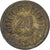 Tunisia, 20 Millim, AH 1380/1960, Paris, Brass, VF(20-25), KM:307