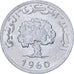 Tunísia, 5 Millim, 1960, Paris, Alumínio, MS(60-62), KM:282