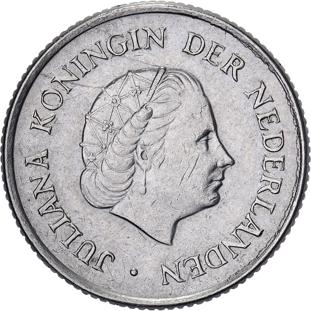 Netherlands, Juliana, 25 Cents, 1970, Nickel, EF(40-45), KM:183