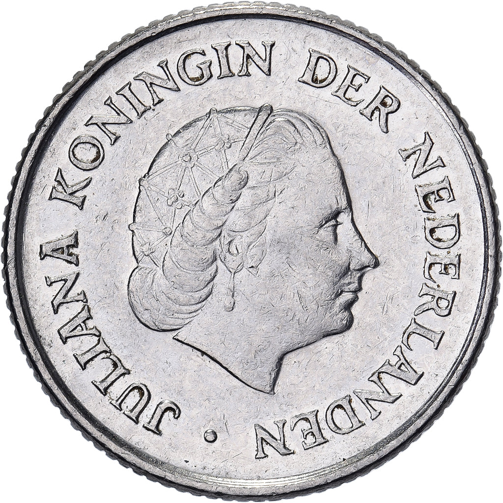 Países Bajos, Juliana, 25 Cents, 1972, Níquel, MBC, KM:183