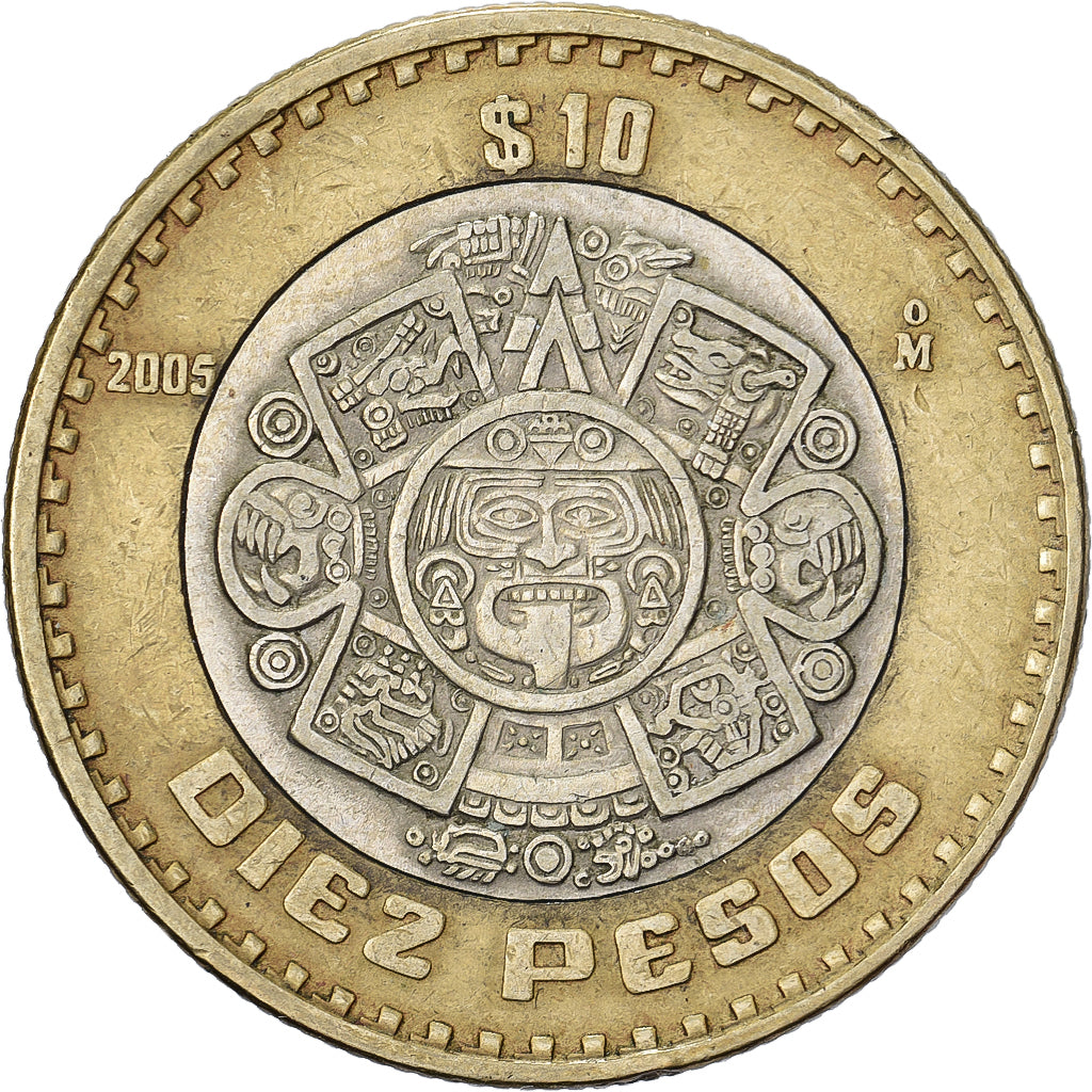 Mexico, 10 Pesos, 2005, Mexico City, Bi-Metallic, ZF, KM:616