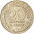 Francia, 20 Centimes, Marianne, 1988, Paris, Alluminio-bronzo, BB, KM:930