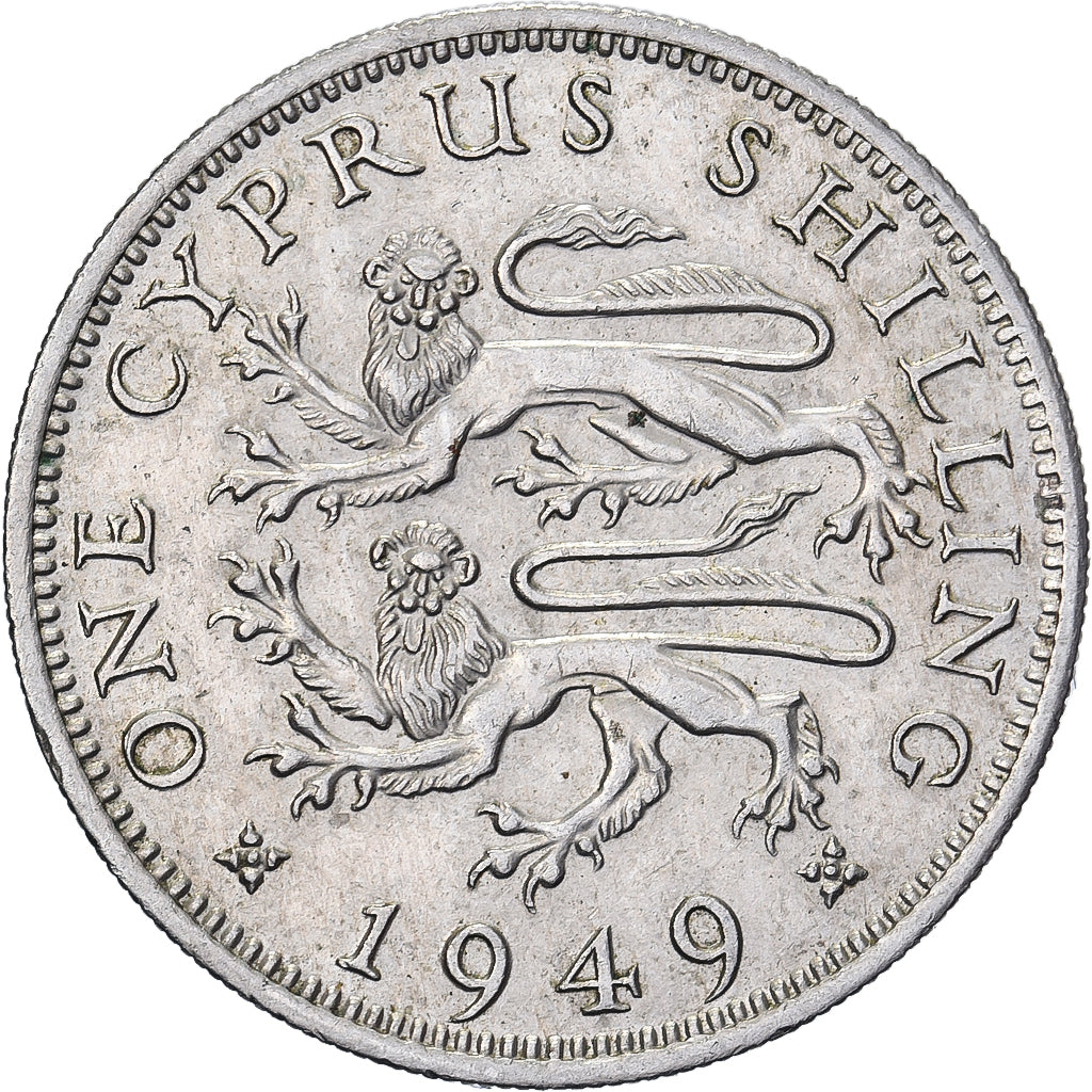 Cyprus, Shilling, 1949, Copper-nickel, AU(50-53), KM:31