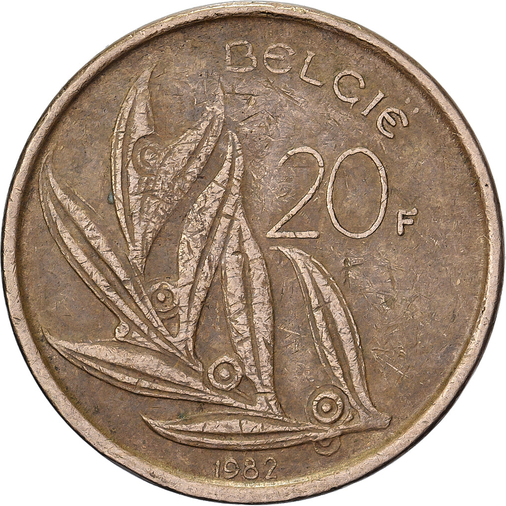 Belgique, 20 Francs, 20 Frank, 1982, Nickel-Bronze, TB, KM:160
