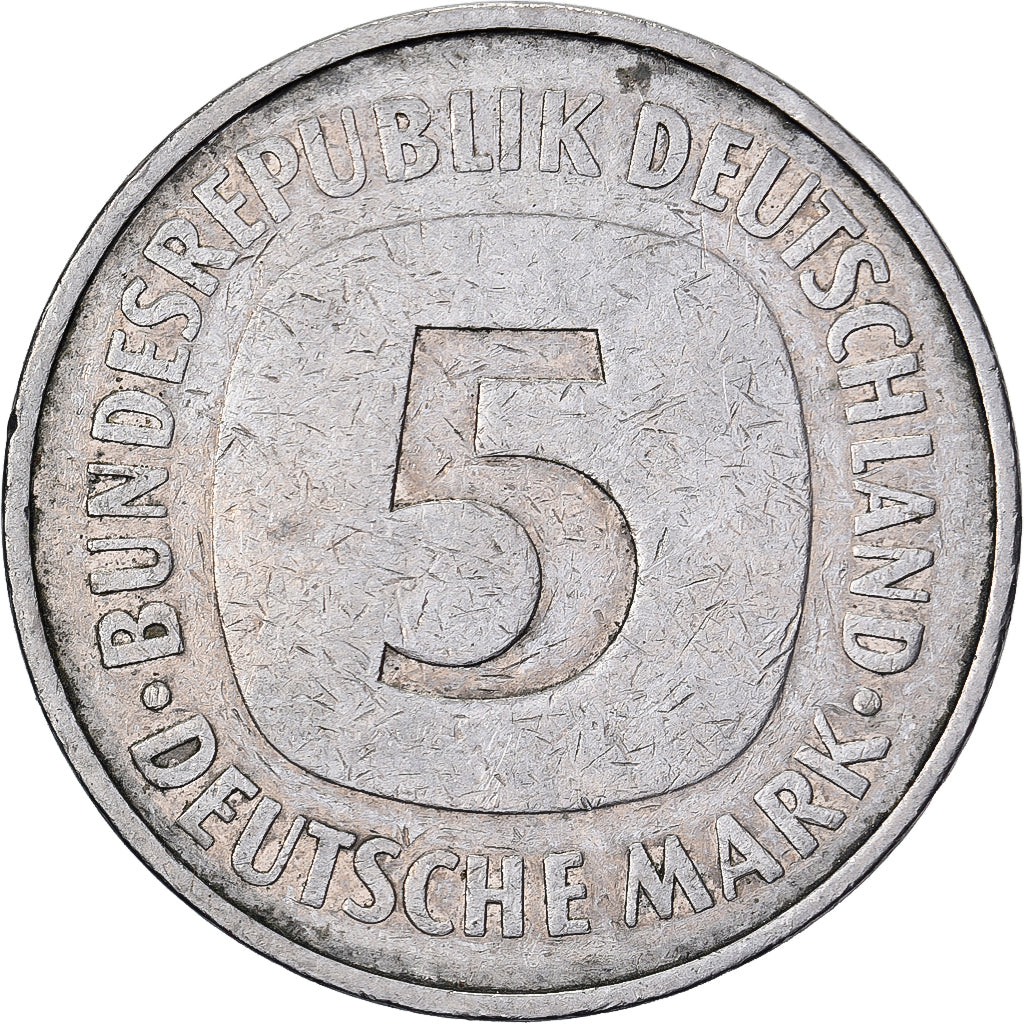 Federale Duitse Republiek, 5 Mark, 1975, Hambourg, Copper-Nickel Clad Nickel