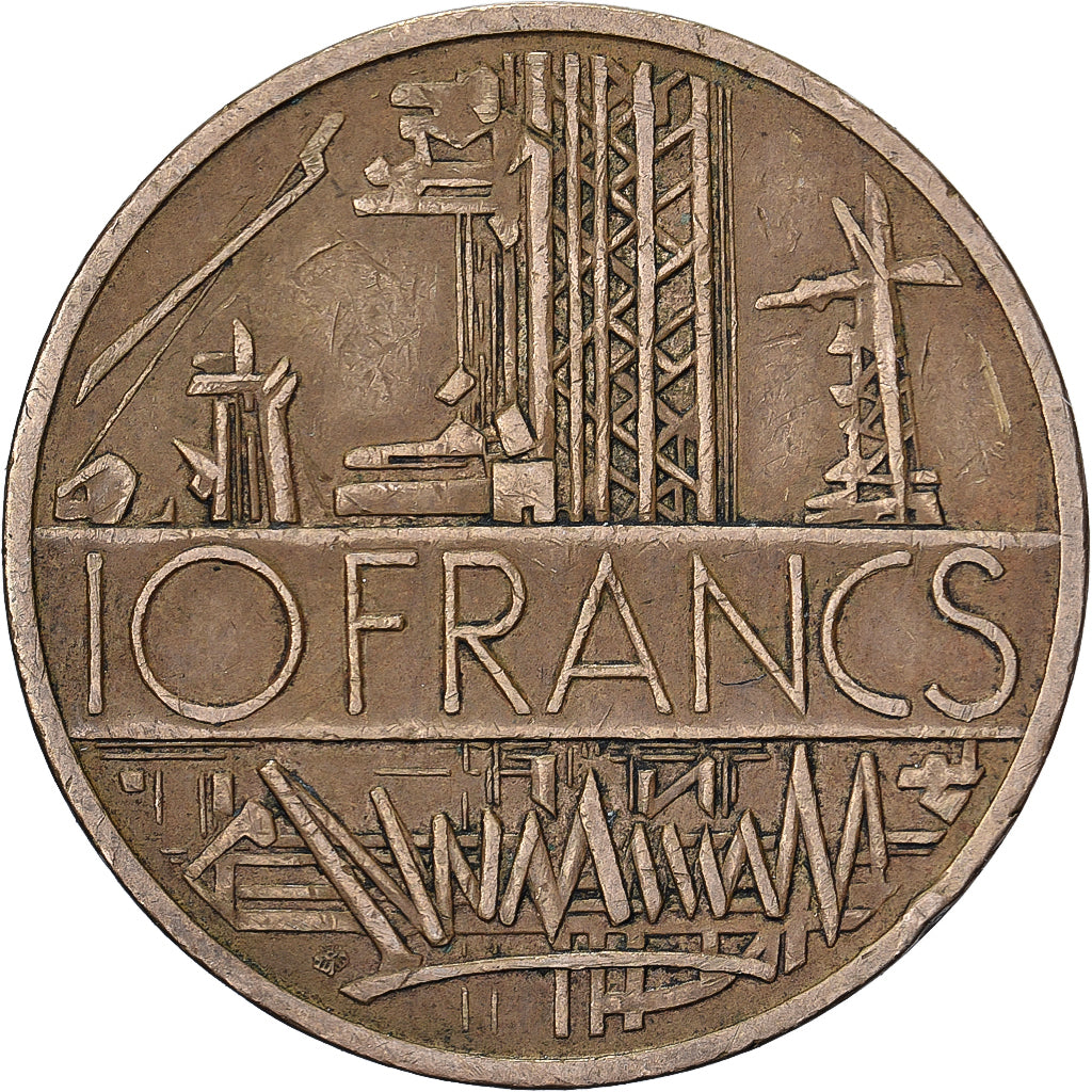 France, 10 Francs, Mathieu, 1980, Tranche A, Nickel-brass, EF(40-45)