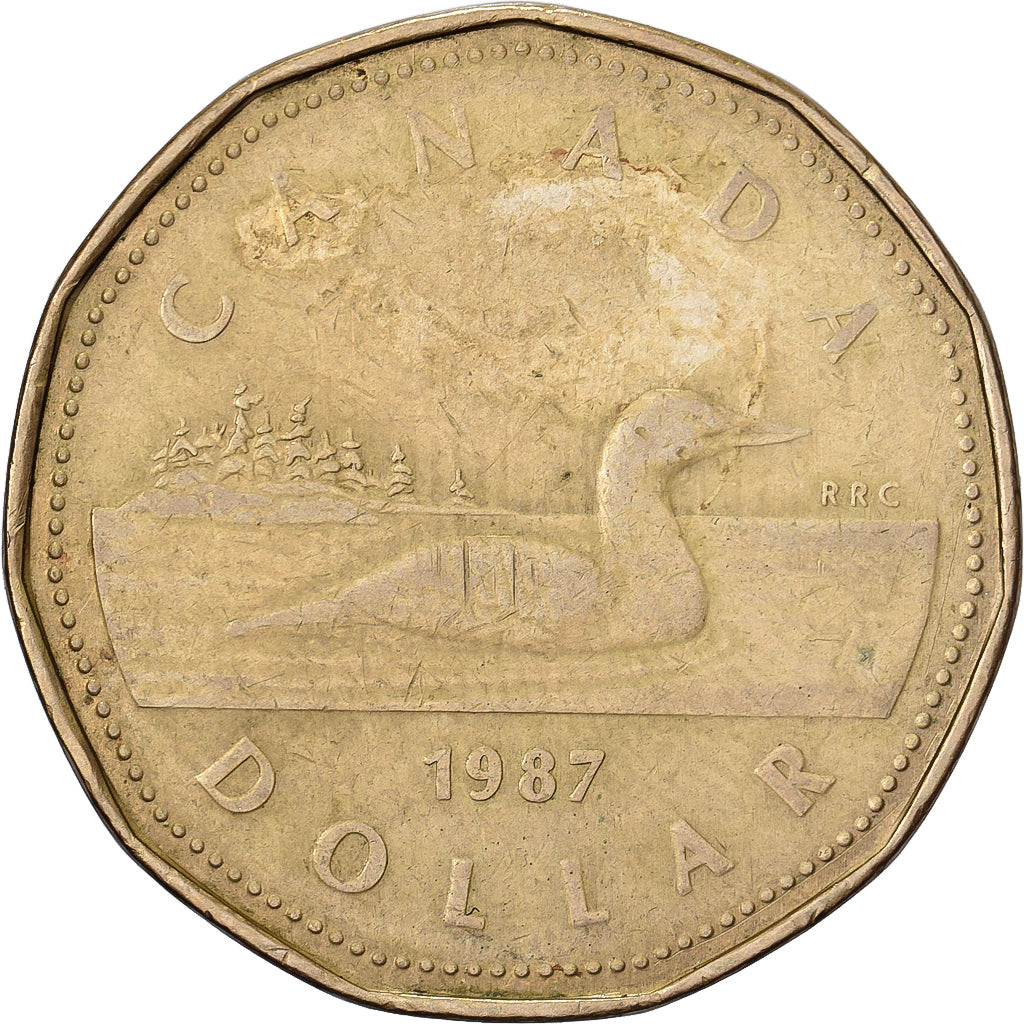 Canada, Elizabeth II, Dollar, 1987, Royal Canadian Mint, Aureate-Bronze Plated