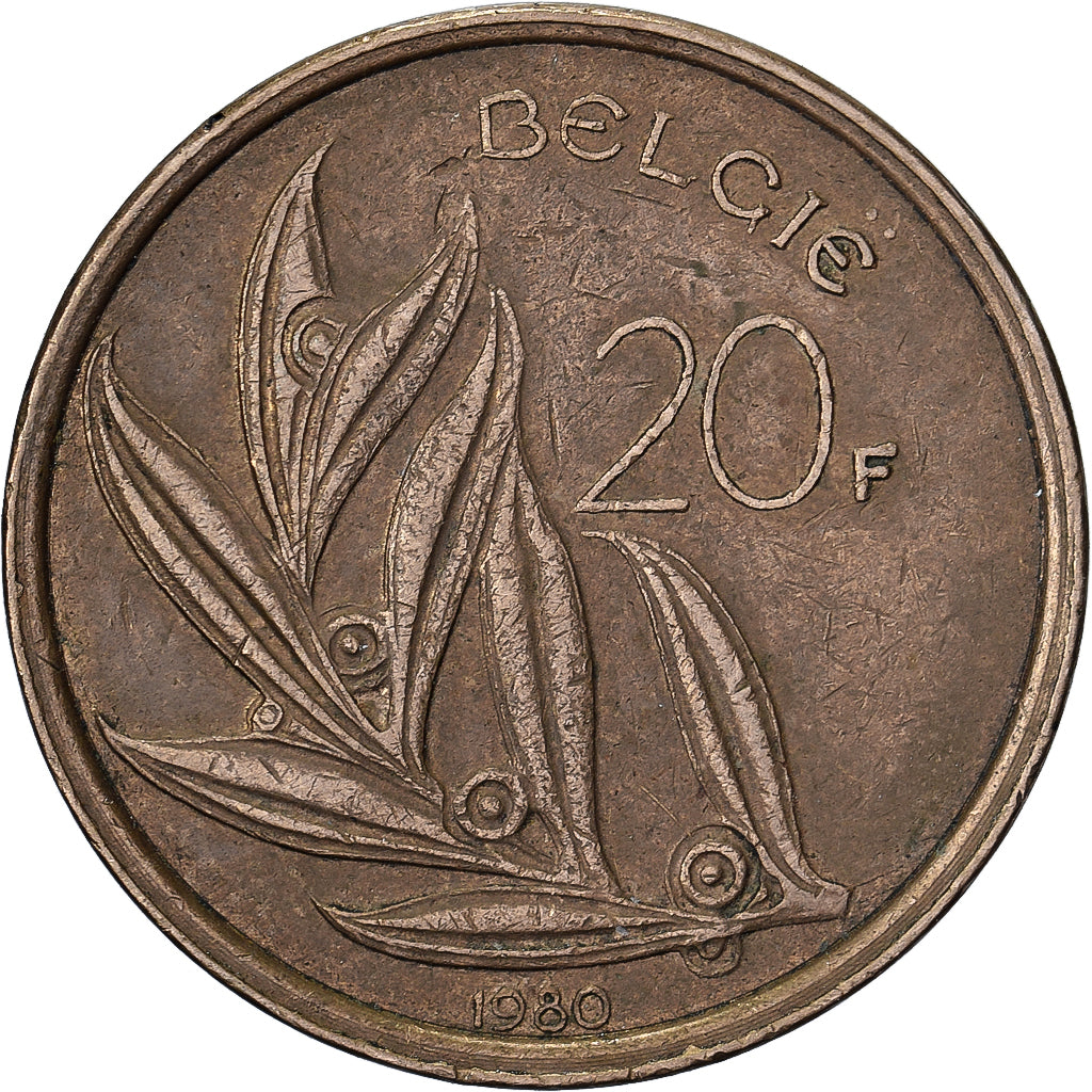 Belgien, 20 Francs, 20 Frank, 1980, Nickel-Bronze, SS, KM:160