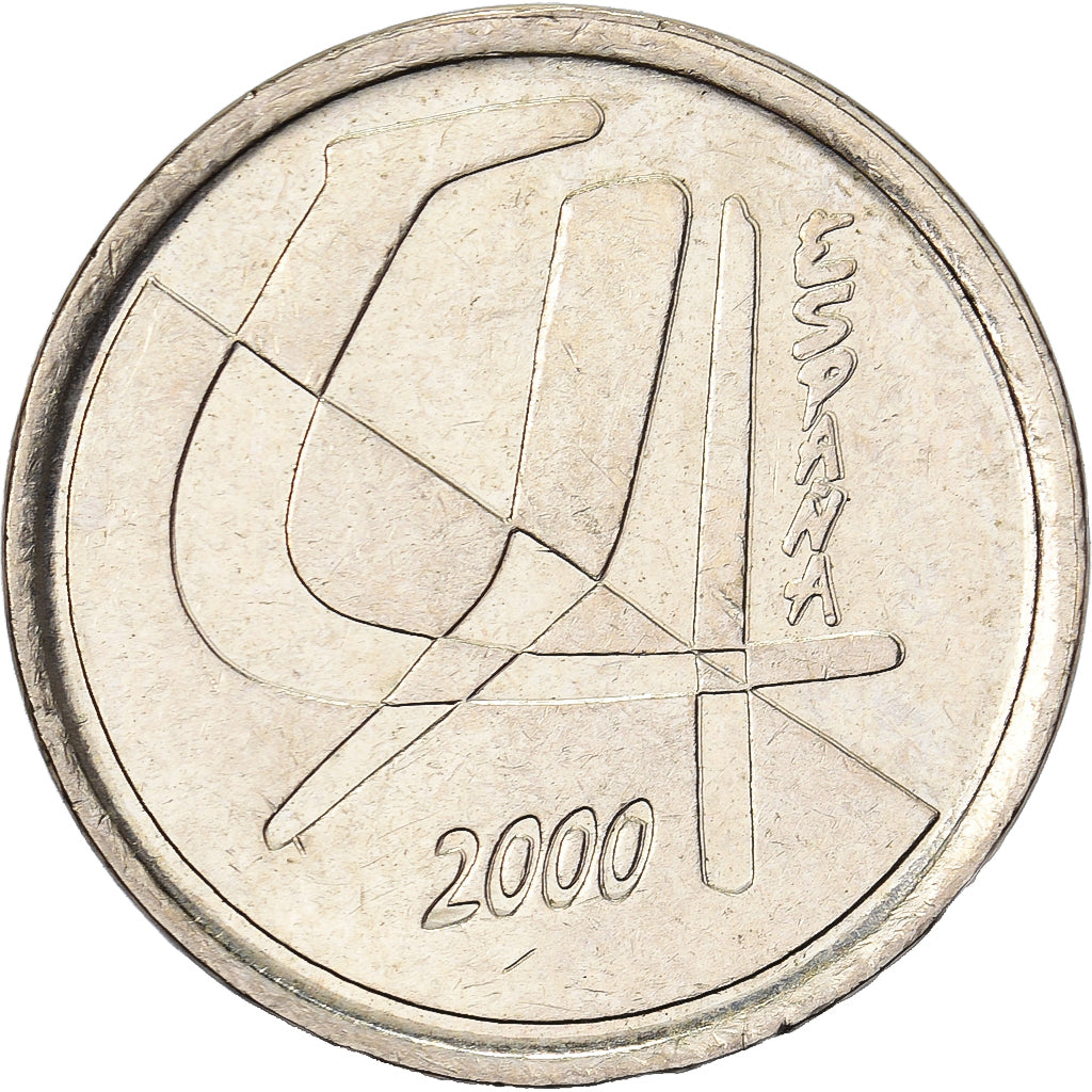 Espanha, Juan Carlos I, 5 Pesetas, 2000, Madrid, Alumínio-Bronze, AU(50-53)
