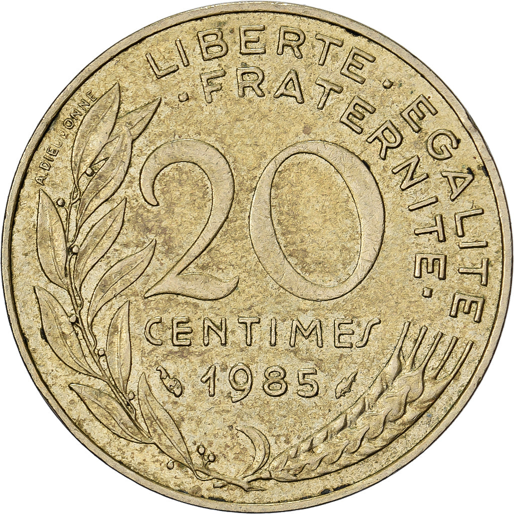 Frankreich, 20 Centimes, Marianne, 1985, Paris, Aluminum-Bronze, SS+