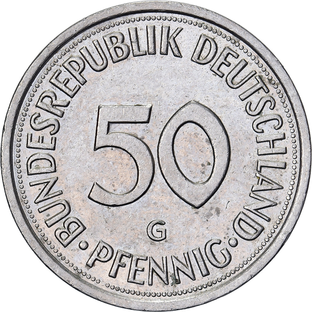 ALEMANHA - REPÚBLICA FEDERAL, 50 Pfennig, 1981, Karlsruhe, Cobre-níquel