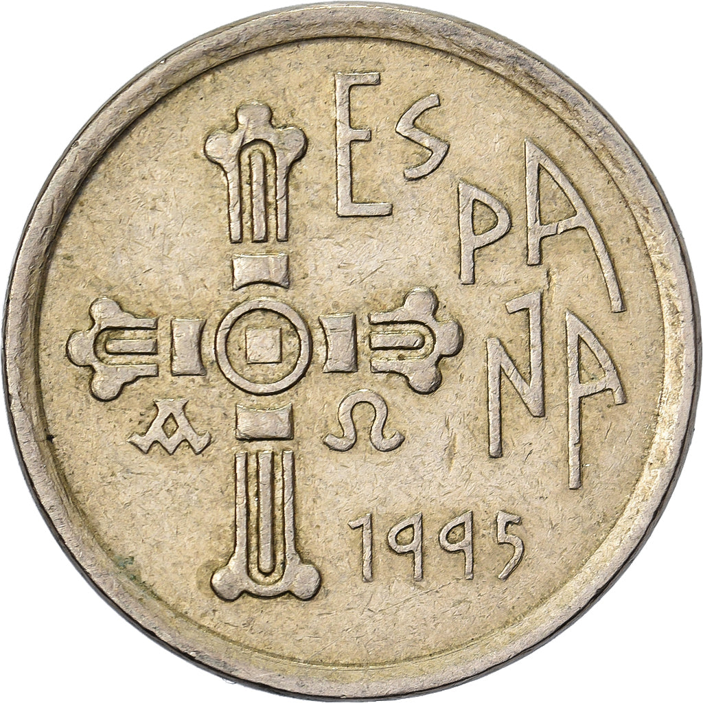 Spagna, Juan Carlos I, 5 Pesetas, 1995, Madrid, Alluminio-bronzo, BB, KM:919