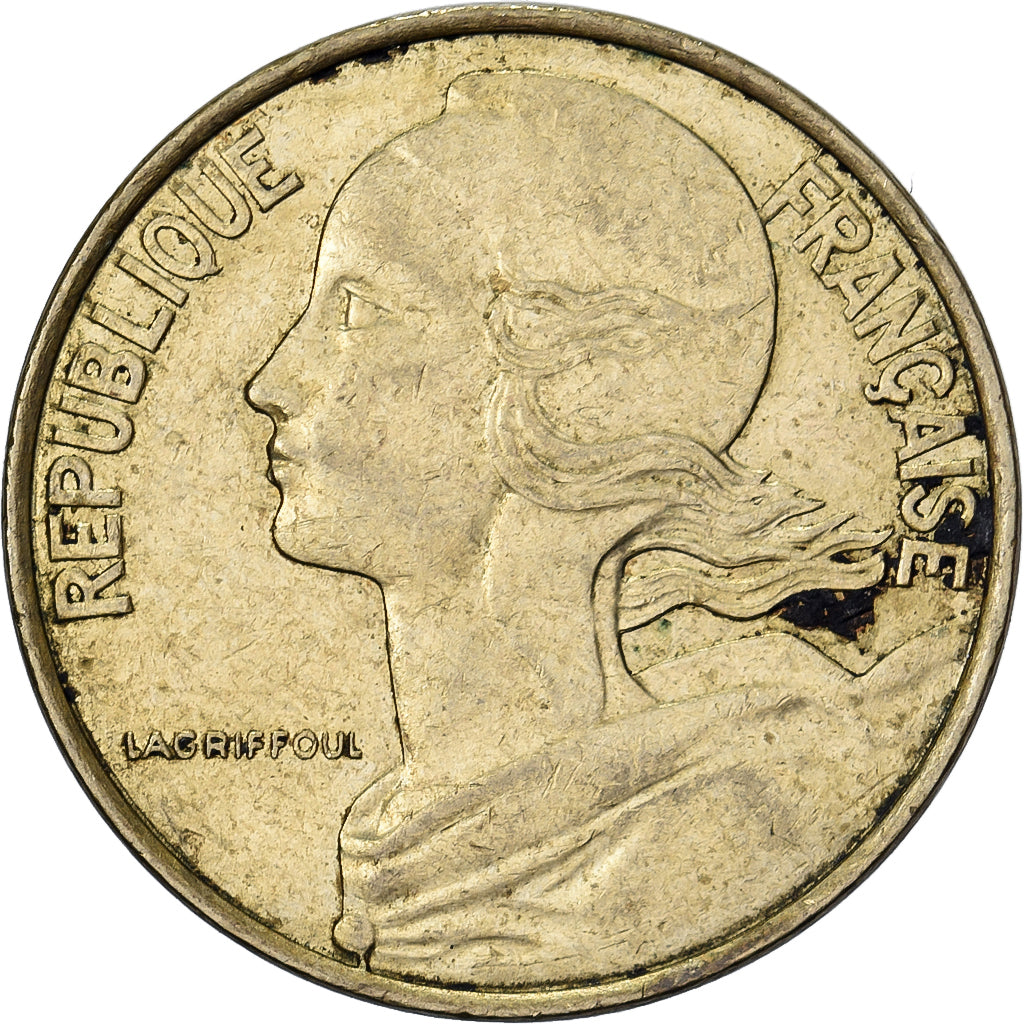 Francja, 10 Centimes, Marianne, 1996, Paris, Aluminium-Brąz, VF(30-35), Le