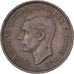 Groot Bretagne, George VI, 1/2 Penny, 1947, Bronzen, ZF, KM:844