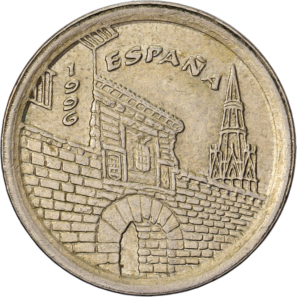 Spanje, Juan Carlos I, 5 Pesetas, 1996, Madrid, Aluminum-Bronze, ZF+, KM:960