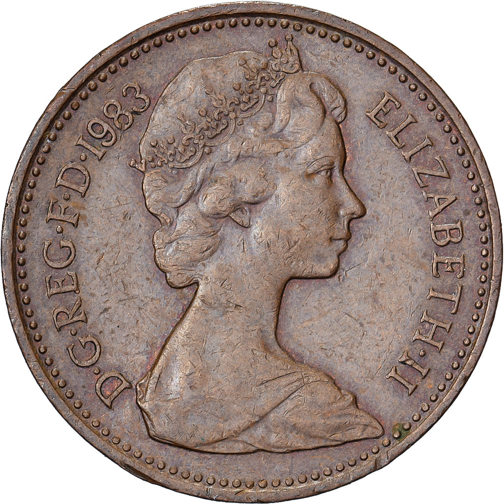 Gran Bretaña, Elizabeth II, Penny, 1983, Bronce, MBC, KM:927