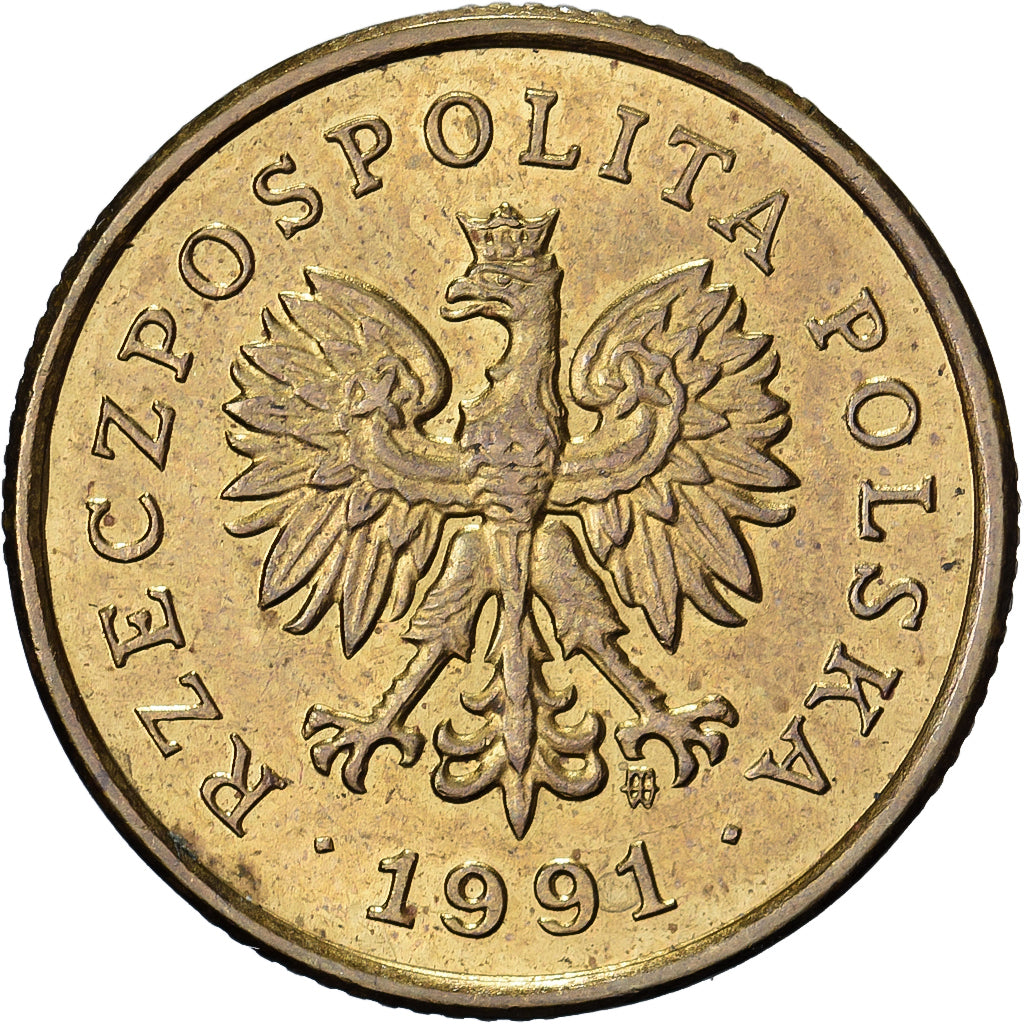 Polen, 5 Groszy, 1991, Warsaw, Messing, UNZ, KM:278