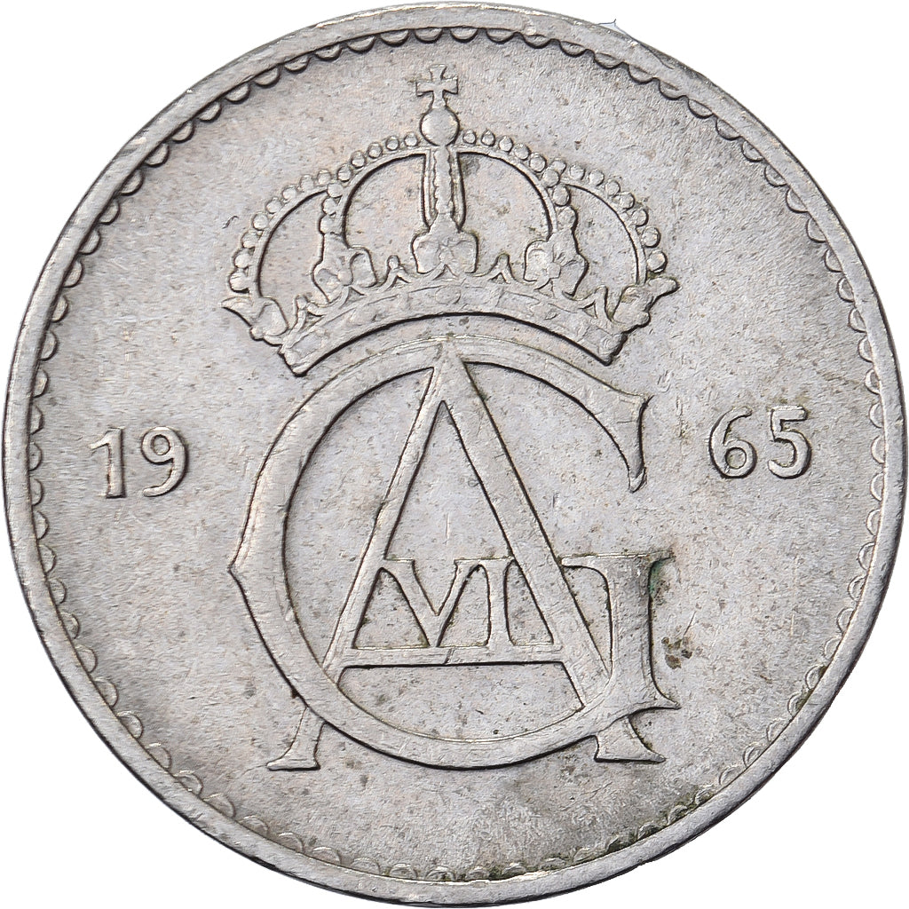 Suède, Gustaf VI, 10 Öre, 1965, Cupro-nickel, TTB+, KM:835