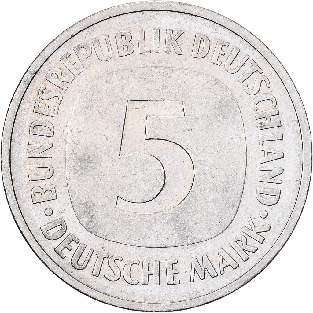 ALEMANIA - REPÚBLICA FEDERAL, 5 Mark, 1986, Karlsruhe, Cobre - níquel