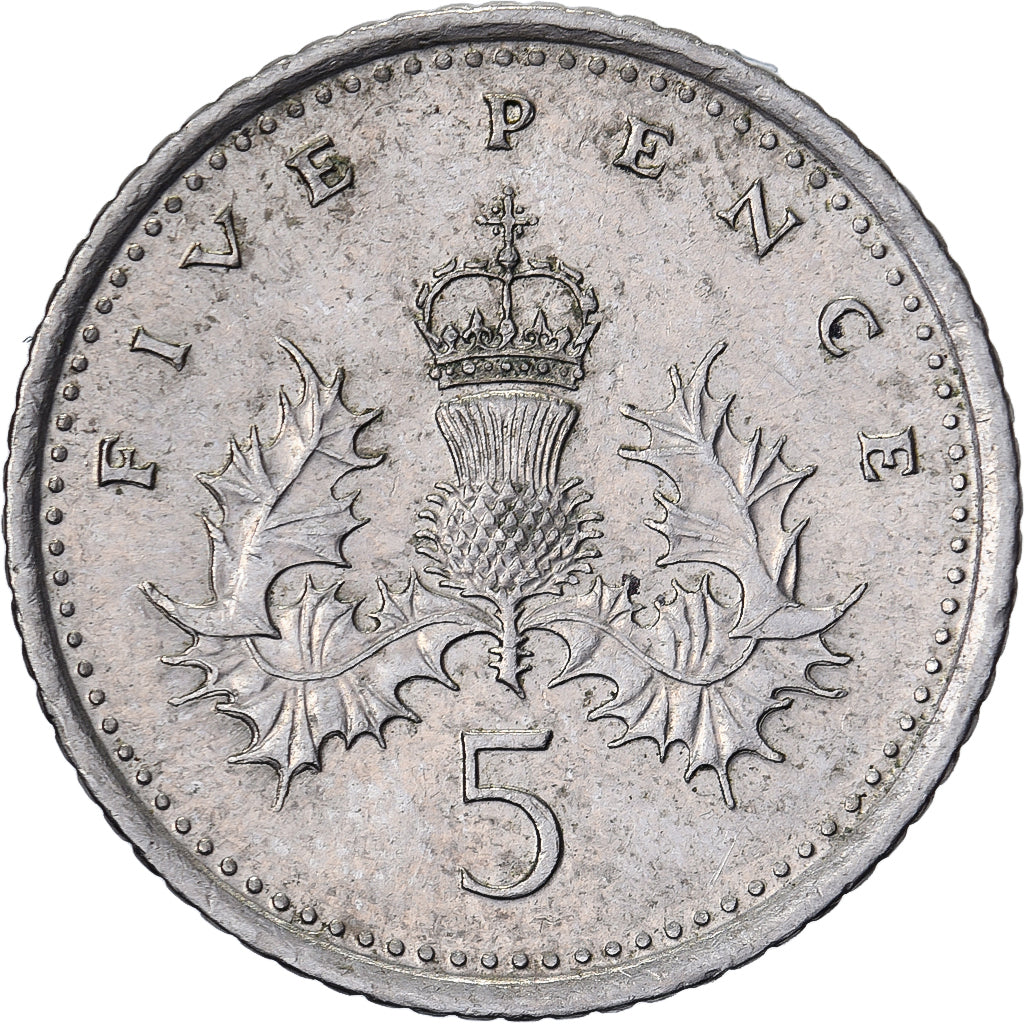 Great Britain, Elizabeth II, 5 Pence, 1992, Copper-nickel, AU(55-58), KM:937b