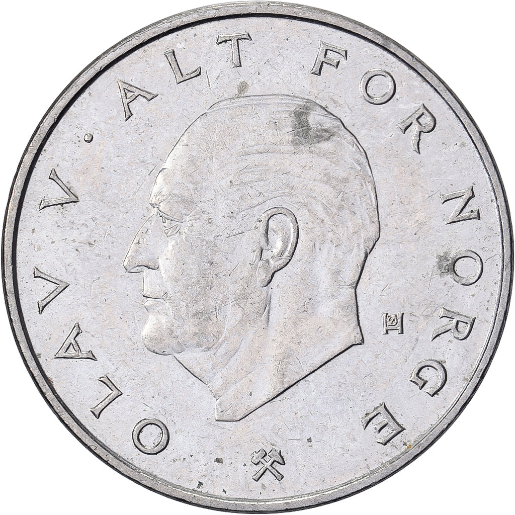 Norway, Olav V, Krone, 1982, Copper-nickel, AU(50-53), KM:419