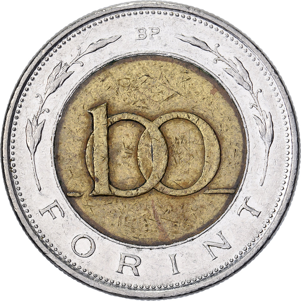 Ungheria, 100 Forint, 1998, Budapest, Bi-metallico, MB+, KM:721