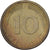 Federal Republic of Germany, 10 Pfennig, 1986, Hambourg, Brass Clad Steel