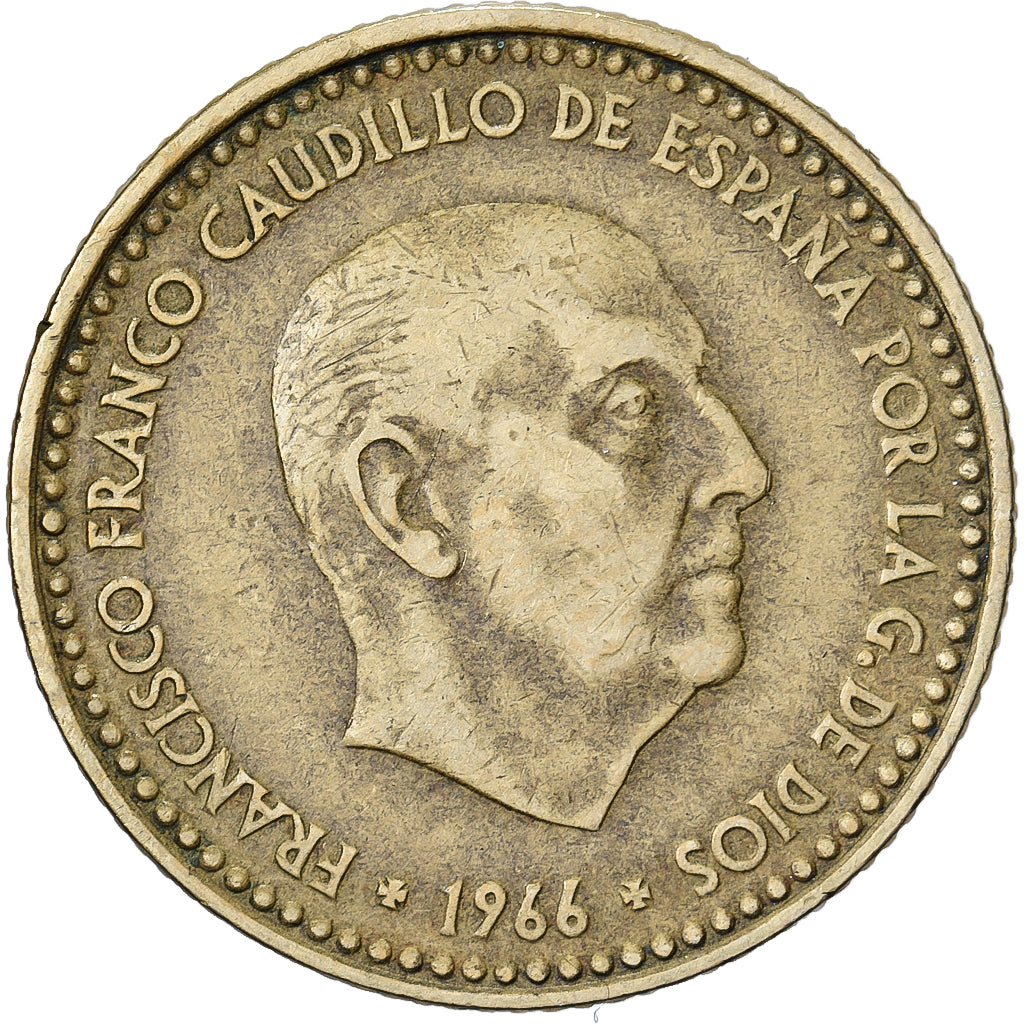 Hiszpania, Francisco Franco, caudillo, Peseta, 1967, Aluminium-Brąz, VF(20-25)
