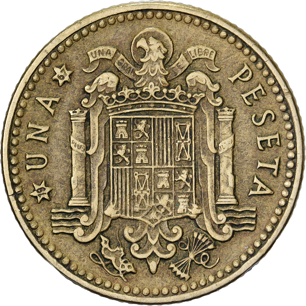 Hiszpania, Francisco Franco, caudillo, Peseta, 1967, Aluminium-Brąz, VF(20-25)
