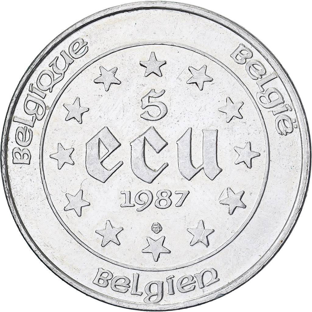 Belgio, 5 Ecu, 1987, Argento, SPL, KM:166