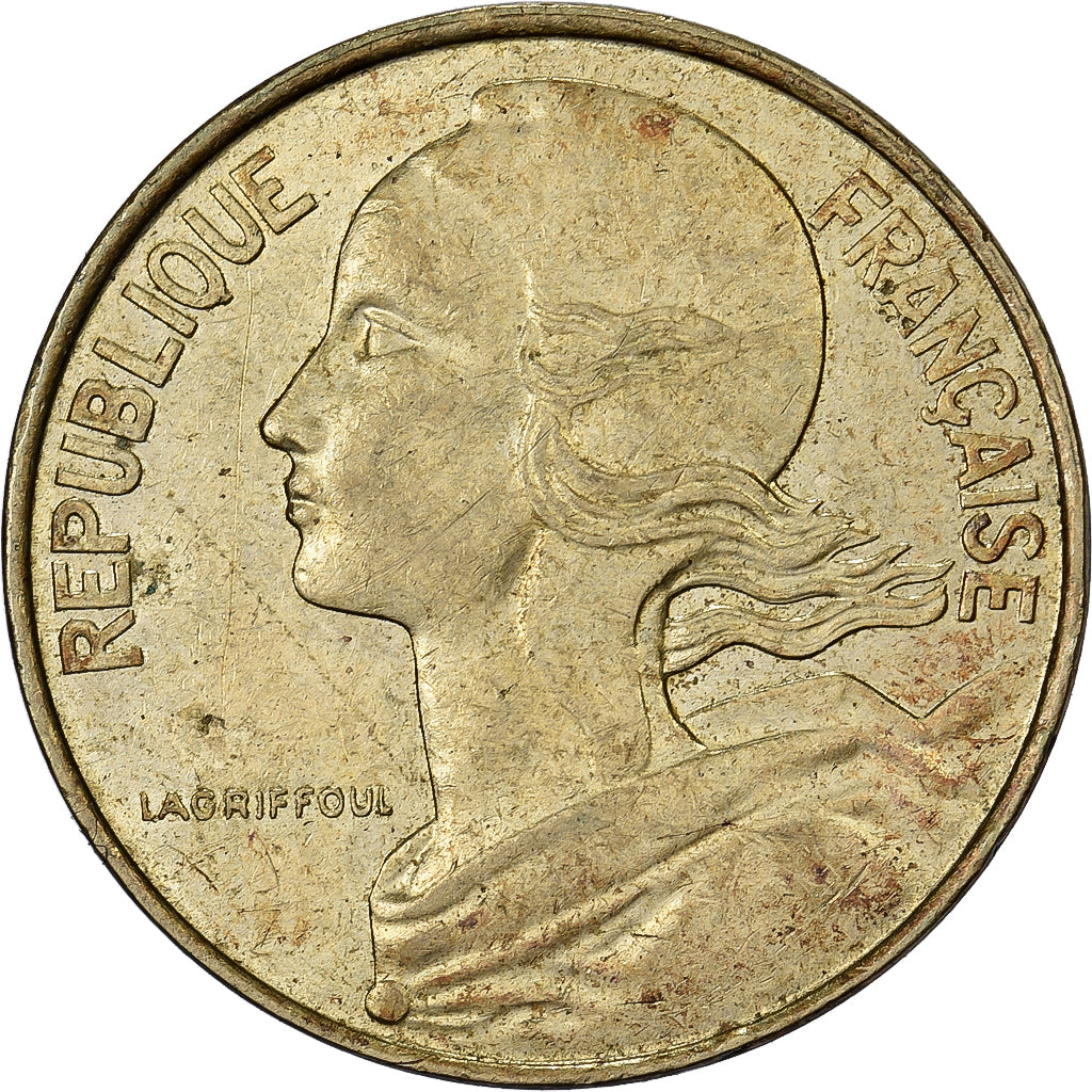 Francja, 10 Centimes, Marianne, 1996, Paris, Aluminium-Brąz, EF(40-45)
