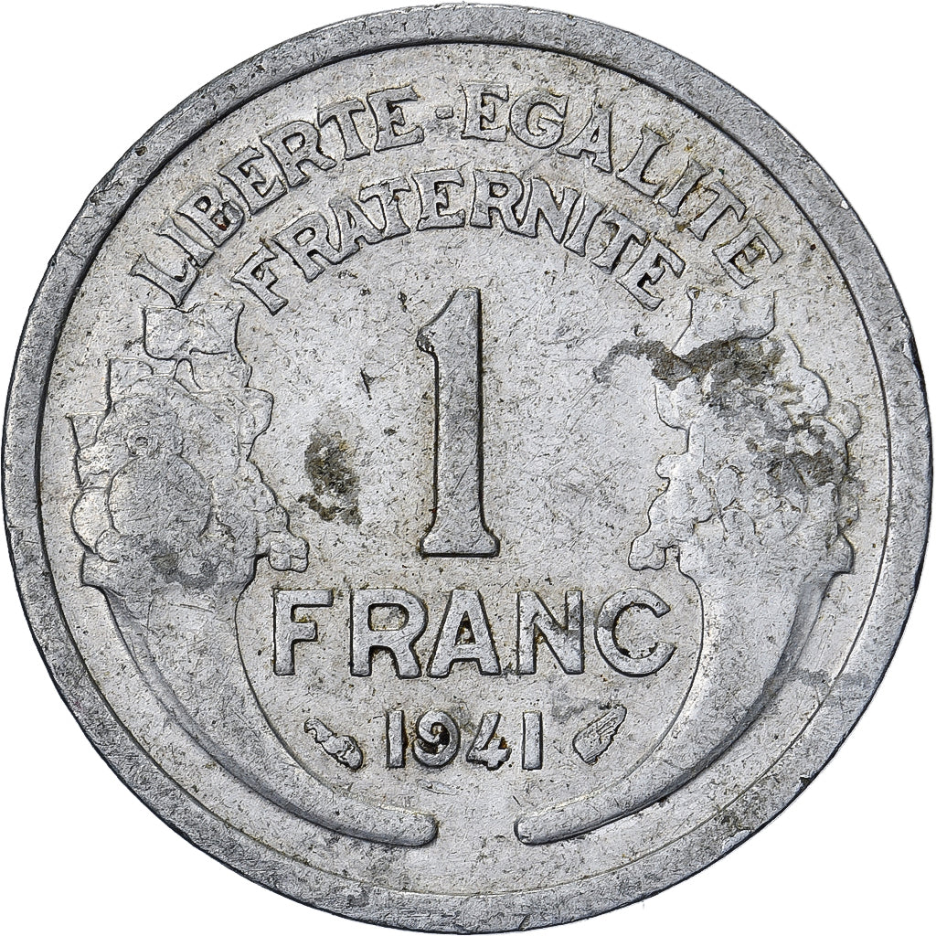 Francia, Franc, Morlon, 1941, Paris, Alluminio, MB+, Gadoury:473, KM:885a.1