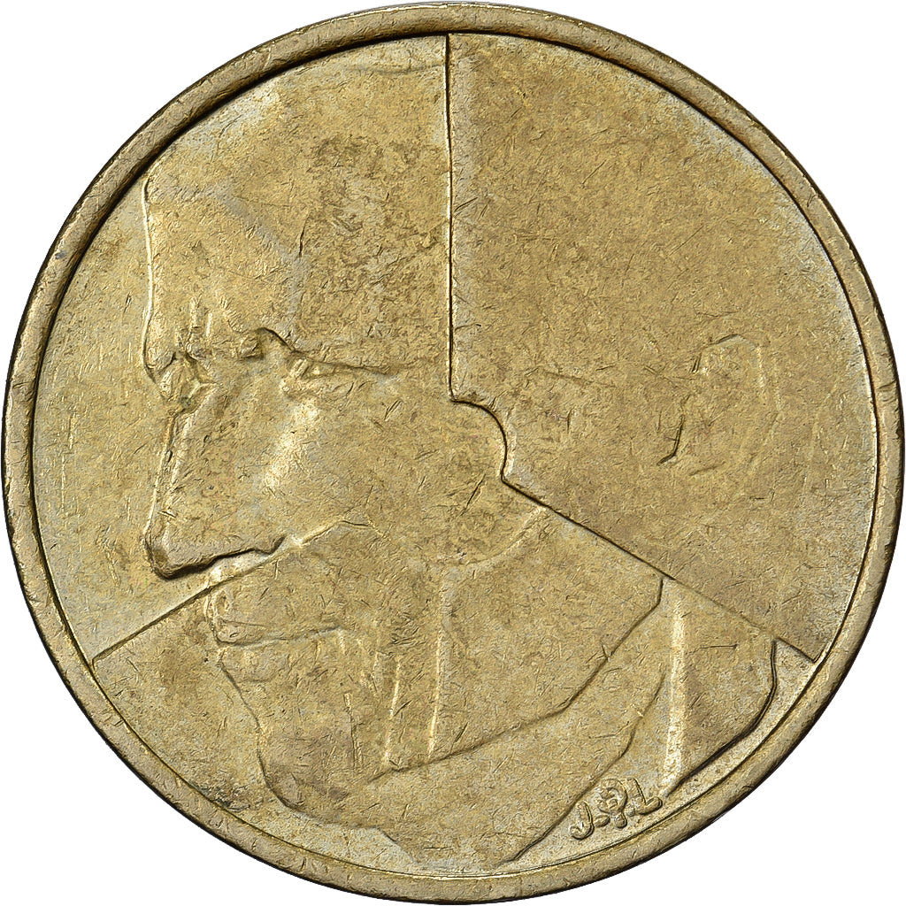 Belgia, 5 Francs, 5 Frank, 1986, Mosiądz lub aluminium-Brąz, EF(40-45), KM:163