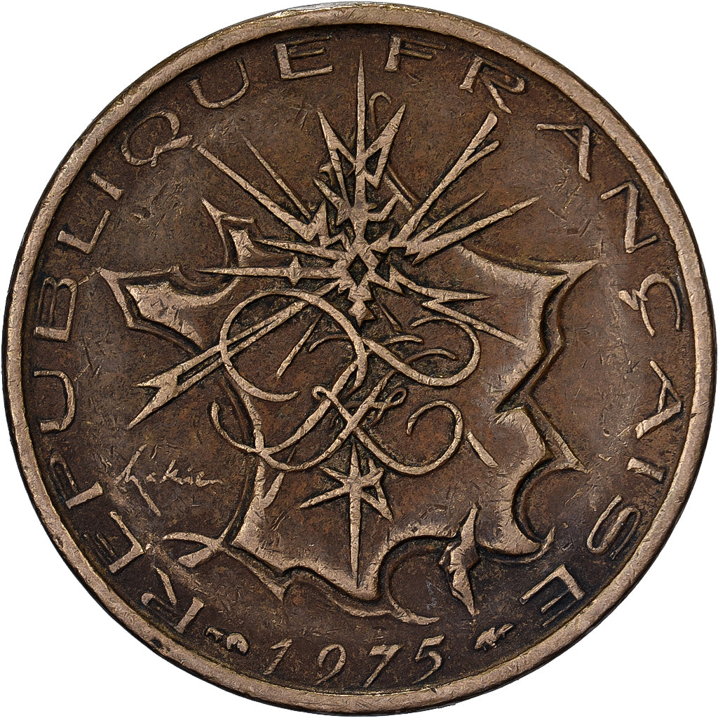 France, 10 Francs, Mathieu, 1975, Paris, Nickel-brass, VF(30-35), KM:940