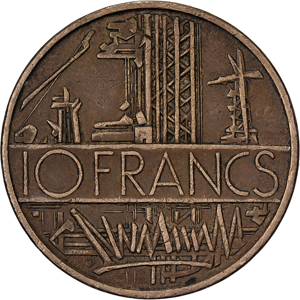 France, 10 Francs, Mathieu, 1975, Paris, Nickel-brass, VF(30-35), KM:940